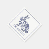 Chinoiserie Bunny Rabbit Personalisiert Napkins Serviette (Ecke)