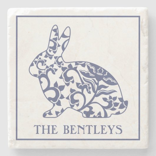 Chinoiserie Bunny Rabbit Untersetzer (Vorderseite)