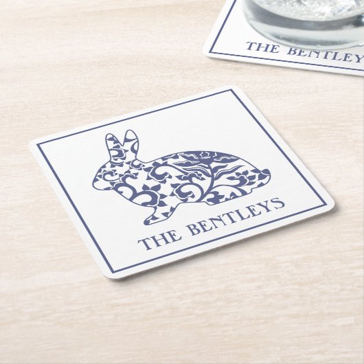 Chinoiserie Bunny Rabbit Untersetzer (angewinkelt)