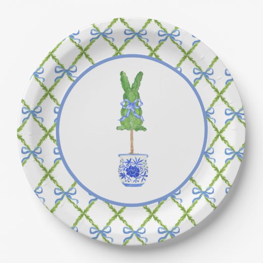 Chinoiserie Bunny Topipe Pappteller (Vorderseite)