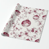 Chinoiserie Burgundy & White Christmas Ornament Geschenkpapier (Ungerollt)