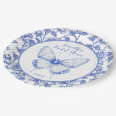 Chinoiserie Butterfly Brautparty Pappteller (Schrägansicht)