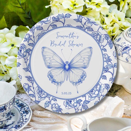 Chinoiserie Butterfly Brautparty Pappteller