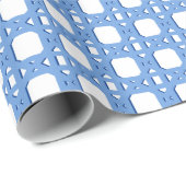 Chinoiserie Cane Trellis in Blue Geschenkpapier (Rolleneckpunkt)
