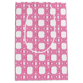 Chinoiserie Cane Trellis in Pink Mittlere Geschenktüte