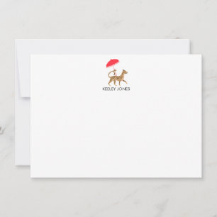 Chinoiserie Cheetah Personalisiert Flat Note Card Mitteilungskarte