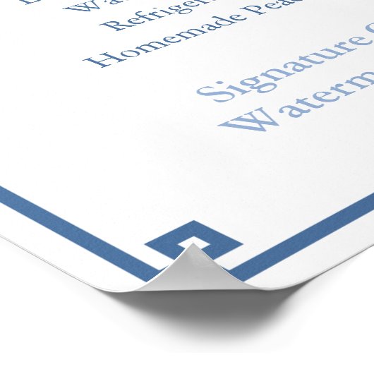 Chinoiserie Chic 4. Juli Party Menü Poster (Ecke)