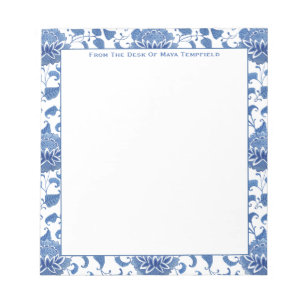 Chinoiserie Chic Antike Blau-Weiße Ingwer-Vase Notizblock