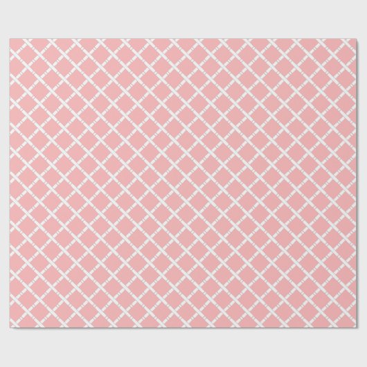 Chinoiserie Chic Bamboo | Rosa und Weiß Geschenkpapier (Flach)