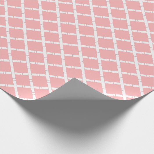 Chinoiserie Chic Bamboo | Rosa und Weiß Geschenkpapier (Ecke)