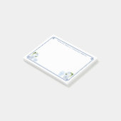 Chinoiserie Chic Blau und Weiß Personalisiert Post-it Klebezettel (angewinkelt)