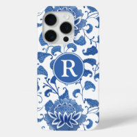 Chinoiserie Chic Blau und Weiß Wasserfarbe