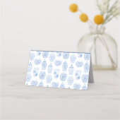 Chinoiserie Chic Blue and White Ginger Jar Wedding Platzkarte (Rückseite)