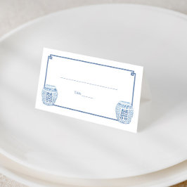 Chinoiserie Chic Blue and White Ginger Jar Wedding Platzkarte