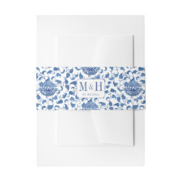Chinoiserie Chic Blue and White Wedding Einladungsbanderole
