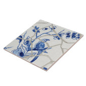 Chinoiserie Chic Blue White Chinese Bird Floral Fliese (Seite)