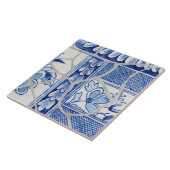 Chinoiserie Chic Blue White Chinesisch Blumenpagod Fliese (Seite)