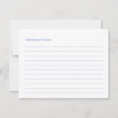 Chinoiserie Chic Blue White Monogram Rezept Card Einladung (Rückseite)