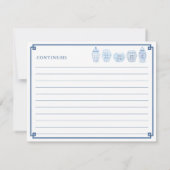 Chinoiserie Chic Blue & White Wedding Advice Card Einladung (Rückseite)