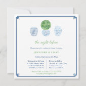 Chinoiserie Chic Boxwood Hochzeit Probe Dinner Einladung (Vorderseite)