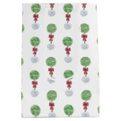 Chinoiserie Chic Boxwood Topiary Frohe Weihnachten Mittlere Geschenktüte (Rückseite)