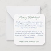 Chinoiserie Chic Customer Christmas Holidays Mitteilungskarte (Rückseite)