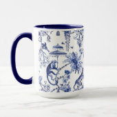 Chinoiserie Chic Dschungel | Blau und Weiß groß Tasse (Links)