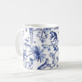 Chinoiserie Chic Dschungel | Blau und Weiß Kaffeetasse (Vorderseite Links)