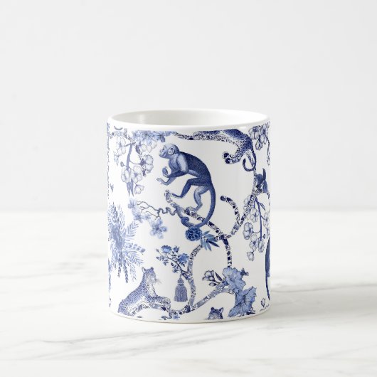Chinoiserie Chic Dschungel | Blau und Weiß Kaffeetasse (Mittel)