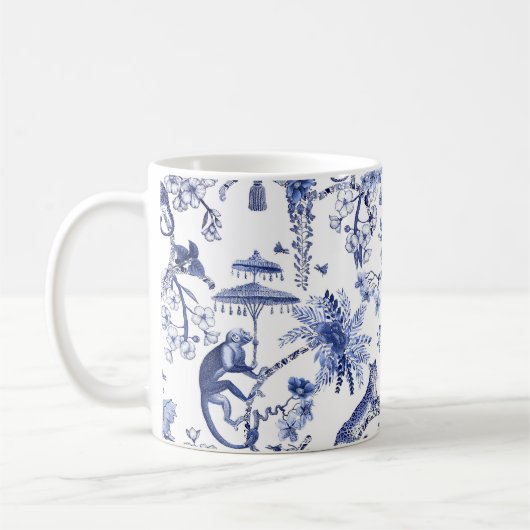 Chinoiserie Chic Dschungel | Blau und Weiß Kaffeetasse (Links)