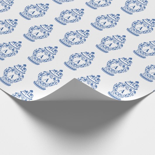 Chinoiserie Chic GingerJar | Monogramm Geschenkpapier (Ecke)
