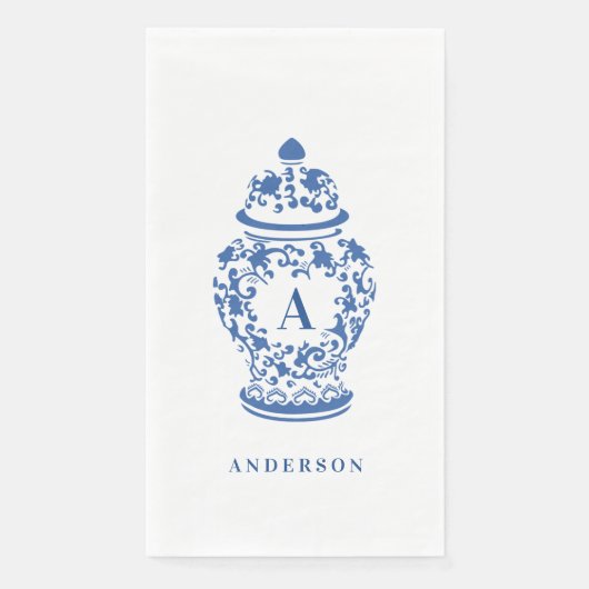 Chinoiserie Chic GingerJar | Monogramm Personalisi Serviette (Vorderseite)