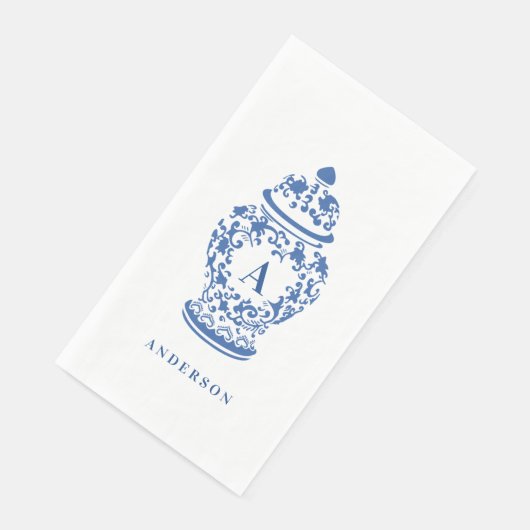 Chinoiserie Chic GingerJar | Monogramm Personalisi Serviette (Ecke)