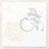 Chinoiserie Chic Golden Tiger Glasuntersetzer (Rückseite)