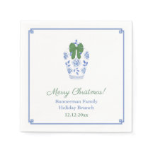 Chinoiserie Chic Green Ribbon Weihnachtsfest Party
