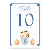 Chinoiserie Chic Herbst Blume Ginger Jar Wedding Tischnummer (Rückseite)
