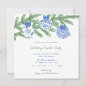 Chinoiserie Chic Holiday Ornaments Drinks Party Einladung (Vorderseite)