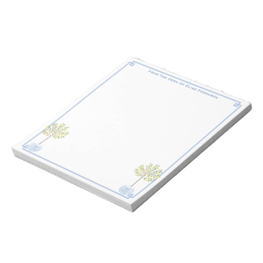 Chinoiserie Chic Lemon Tree Classic Lady's Desk Notizblock (Rotiert)