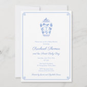 Chinoiserie Chic Monogram Sweet Baby Boy Showdusch Einladung (Vorderseite)