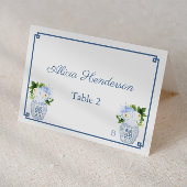 Chinoiserie Chic Navy White Wedding Platzkarte Tischnummer
