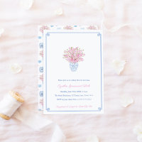 Chinoiserie Chic Pink Blue Girl Babydusche Party