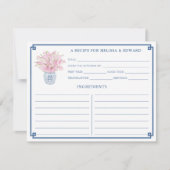 Chinoiserie Chic Pink und Blue Rezept Card Einladung (Vorderseite)