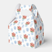 Chinoiserie Chic Poinsettia Weihnachtsfeier Geschenkschachtel (Rückseite)