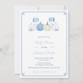 Chinoiserie Chic Pumpkins Fall Baby Dusche Party Einladung (Vorderseite)