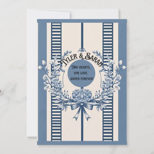 Chinoiserie Chic Wedding Einladung | Blau (Vorderseite)
