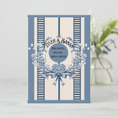 Chinoiserie Chic Wedding Einladung | Blau (Stehend Vorderseite)