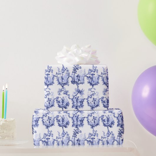 Chinoiserie China Blue Geschenkpapier (Partygeschenke)