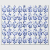 Chinoiserie China Blue Geschenkpapier (Flach)