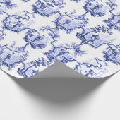 Chinoiserie China Blue Geschenkpapier (Ecke)