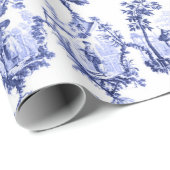 Chinoiserie China Blue Geschenkpapier (Rolleneckpunkt)